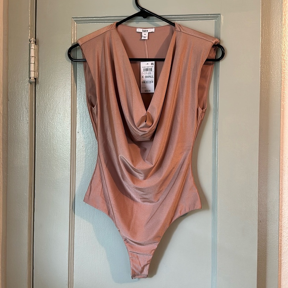 Women's Cowlneck Shine Knit Bodysuit